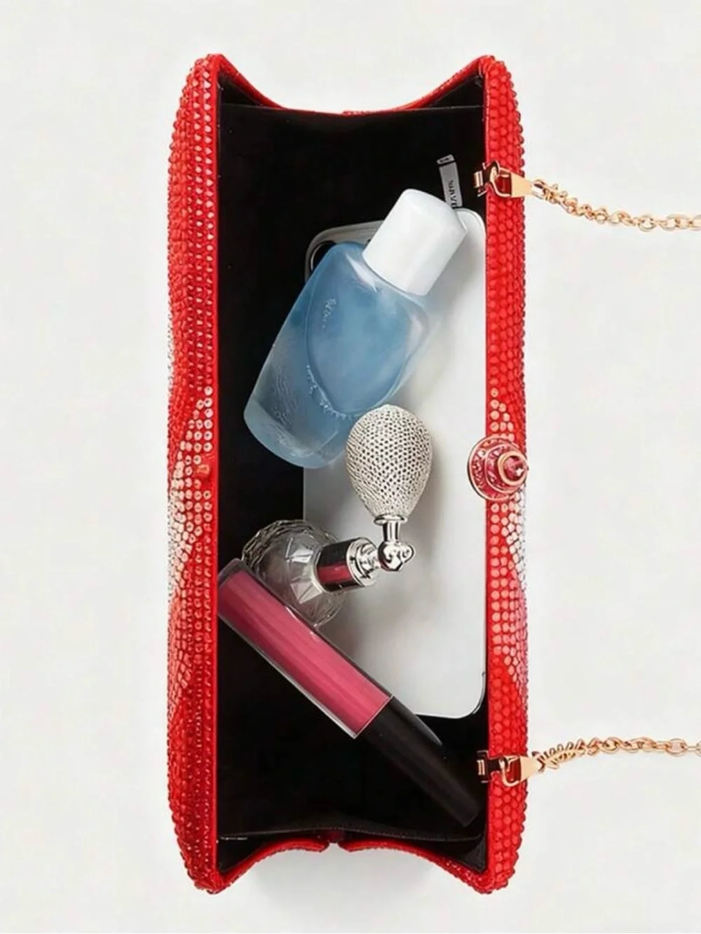 Red Crystal Evening Clutch Handbag